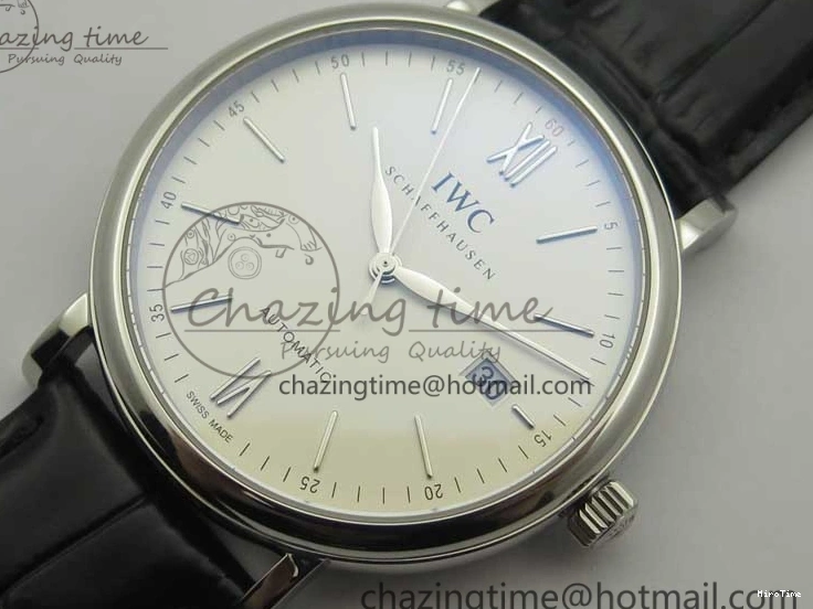 MIROTIME 0812 Portofino Automatic SS MKF 1:1 Best Edition White Dial On Black Leather Strap MIYOTA 9015 V Original 7204